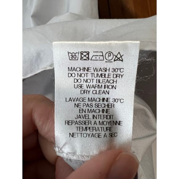 Yune Ho Women’s Cotton Blouse Button Back Ruffle Sleeves Light Blue Size 36 (S) - Picture 7 of 10